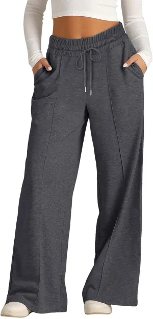 Kids Girls Wide Leg Baggy Sweatpants Cute Cargo Pants High Waisted Stretchy Joggers with Pocket Girl Joggers Clothes