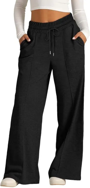 Kids Girls Wide Leg Baggy Sweatpants Cute Cargo Pants High Waisted Stretchy Joggers with Pocket Girl Joggers Clothes