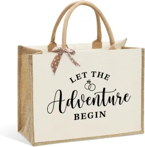 KongMoTree Bride Bag, Bride Gifts, Bridal Shower Gifts, Canvas Tote Bag, Wedding Honeymoon Gift Reusable Shoulder Bags