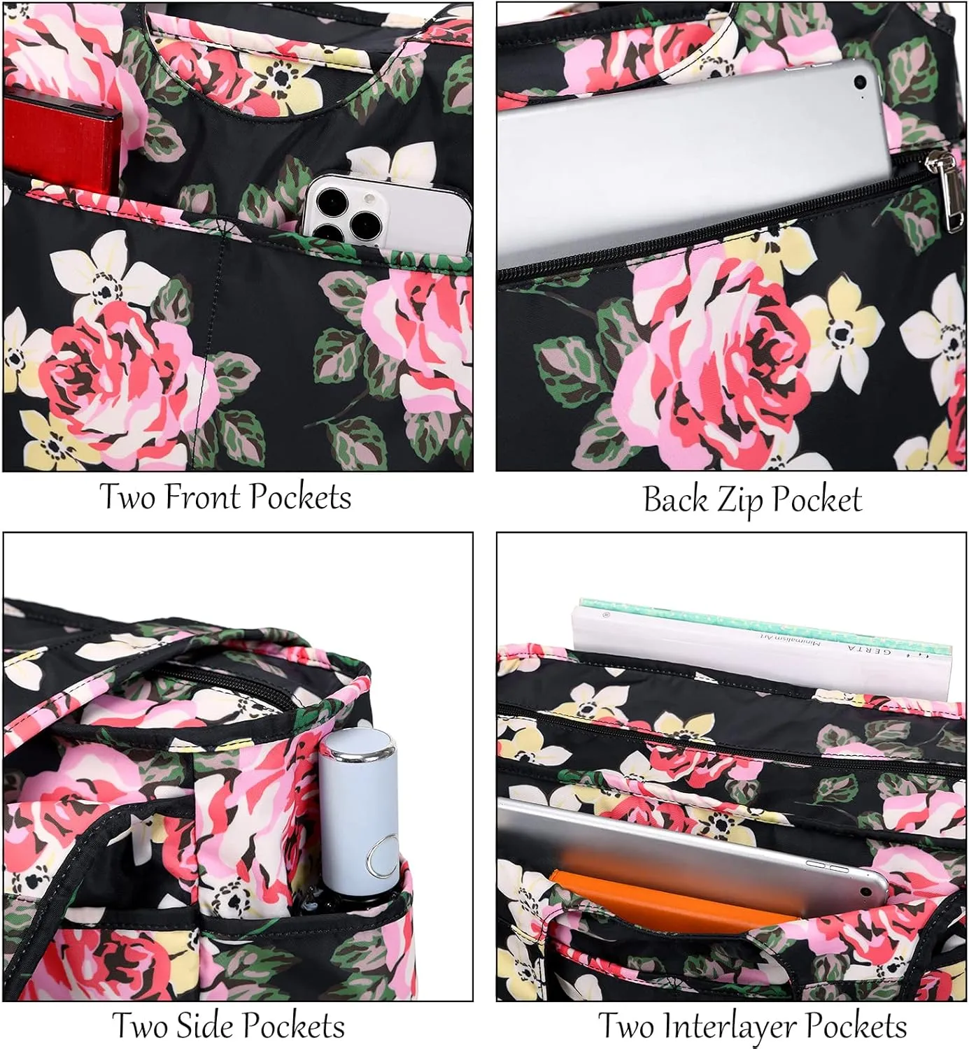 KYALOU Utility Large Tote Bag, Women Casual Shoulder Bags for Work Gym Beach Travel Shopping Grocery College