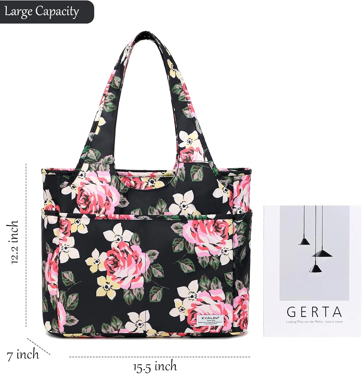 KYALOU Utility Large Tote Bag, Women Casual Shoulder Bags for Work Gym Beach Travel Shopping Grocery College