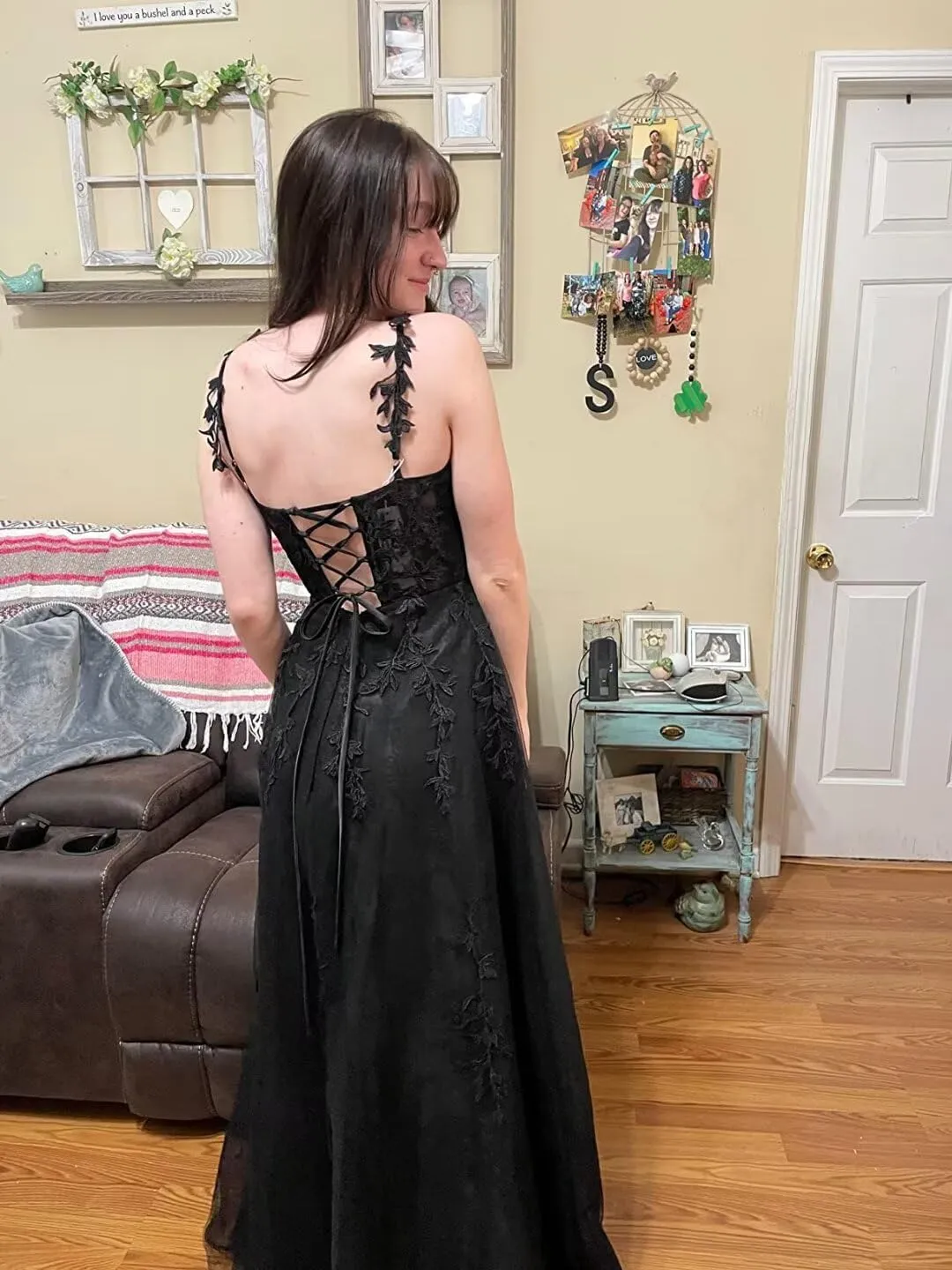 Lace Applique Tulle Corset Prom Dresses 2025 Long Ball Gowns for Women Formal Spaghetti Straps Split Wedding Dresses
