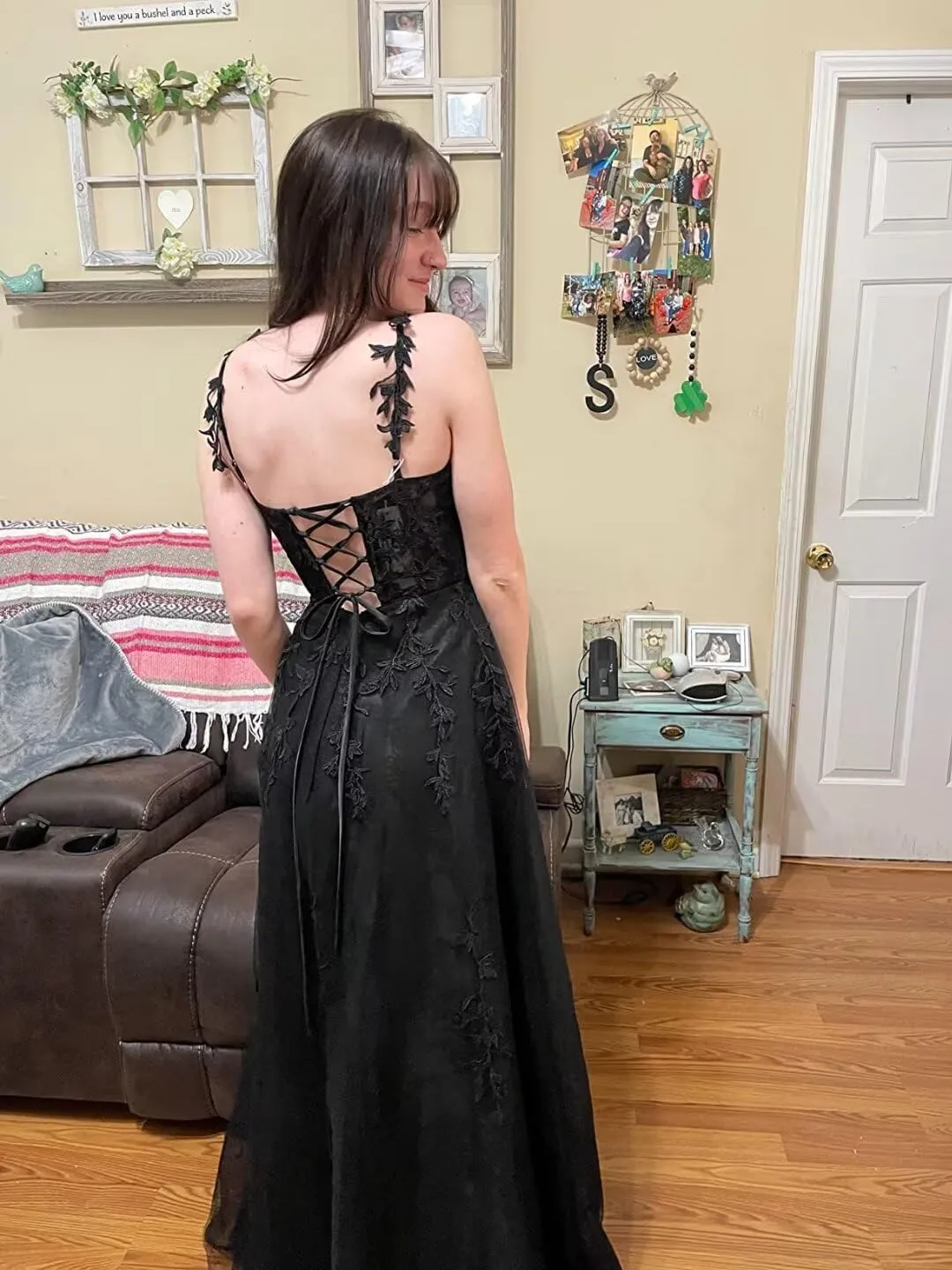 Lace Applique Tulle Corset Prom Dresses 2025 Long Ball Gowns for Women Formal Spaghetti Straps Split Wedding Dresses