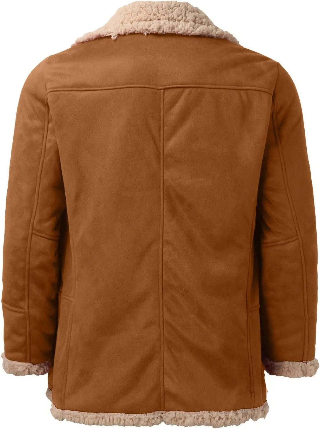 LCMTWX Men's Thicken Warm Winter Coat Solid Color Jacket Leather Windbreaker Long Sleeve Coats Warm Long Winter Jackets