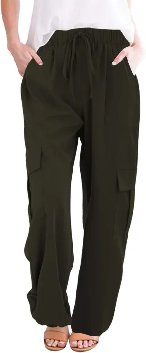 Lightweight Cargo Pants Pocket Belt Casual Jeans Womens High Waist Pants Y2K Pants Corduroy Pants