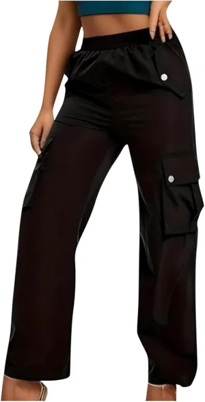 Lightweight Cargo Pants Pocket Belt Casual Jeans Womens High Waist Pants Y2K Pants Corduroy Pants