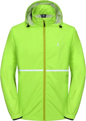 Little Donkey Andy Men's Packable Rain Running Jackets Cycling WindBreakers Lightweight Reflective Windproof