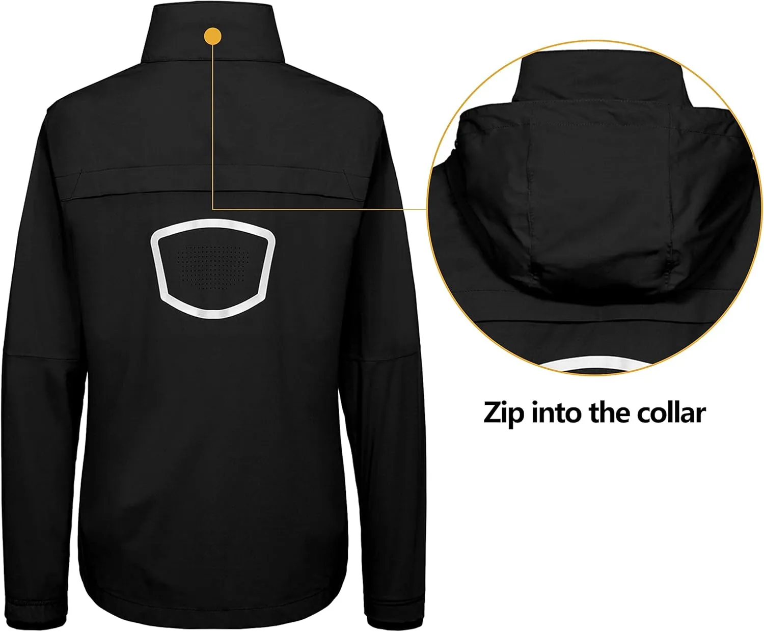 Little Donkey Andy Men's Packable Rain Running Jackets Cycling WindBreakers Lightweight Reflective Windproof