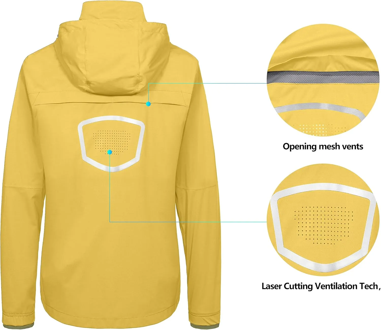 Little Donkey Andy Men's Packable Rain Running Jackets Cycling WindBreakers Lightweight Reflective Windproof
