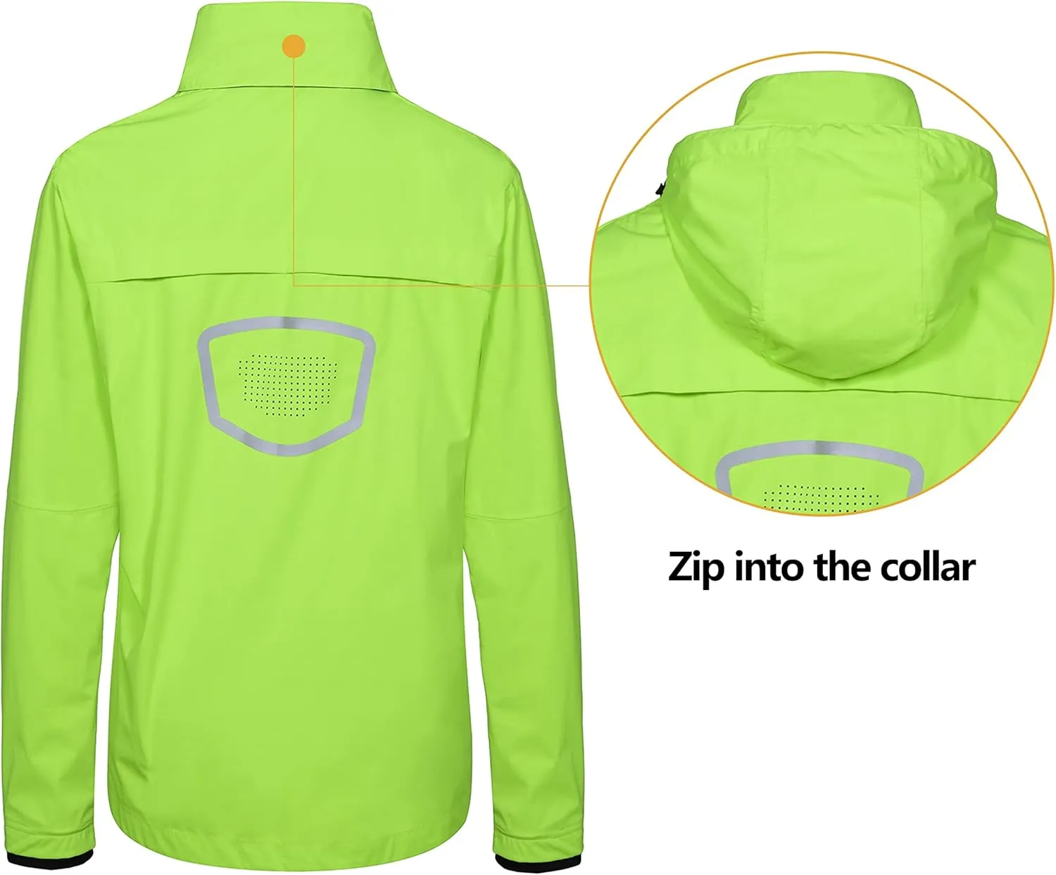 Little Donkey Andy Men's Packable Rain Running Jackets Cycling WindBreakers Lightweight Reflective Windproof