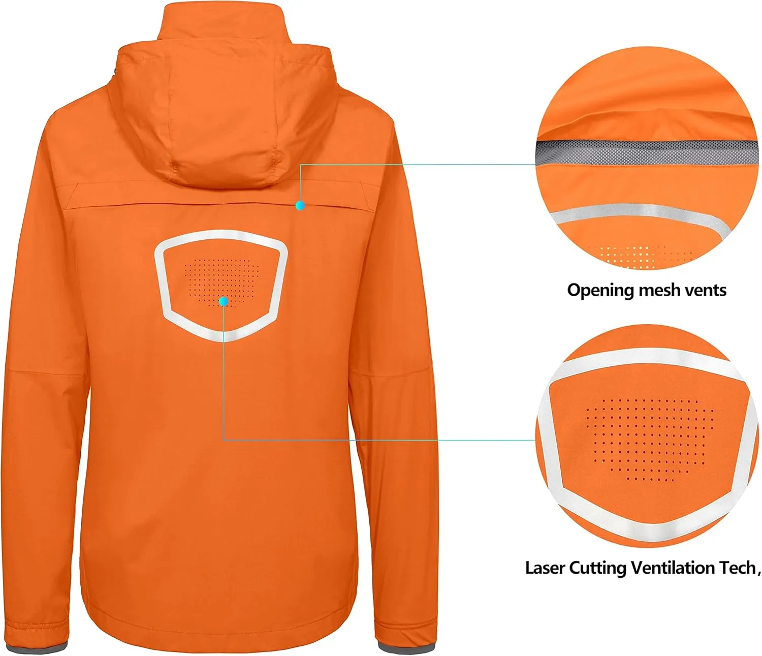 Little Donkey Andy Men's Packable Rain Running Jackets Cycling WindBreakers Lightweight Reflective Windproof