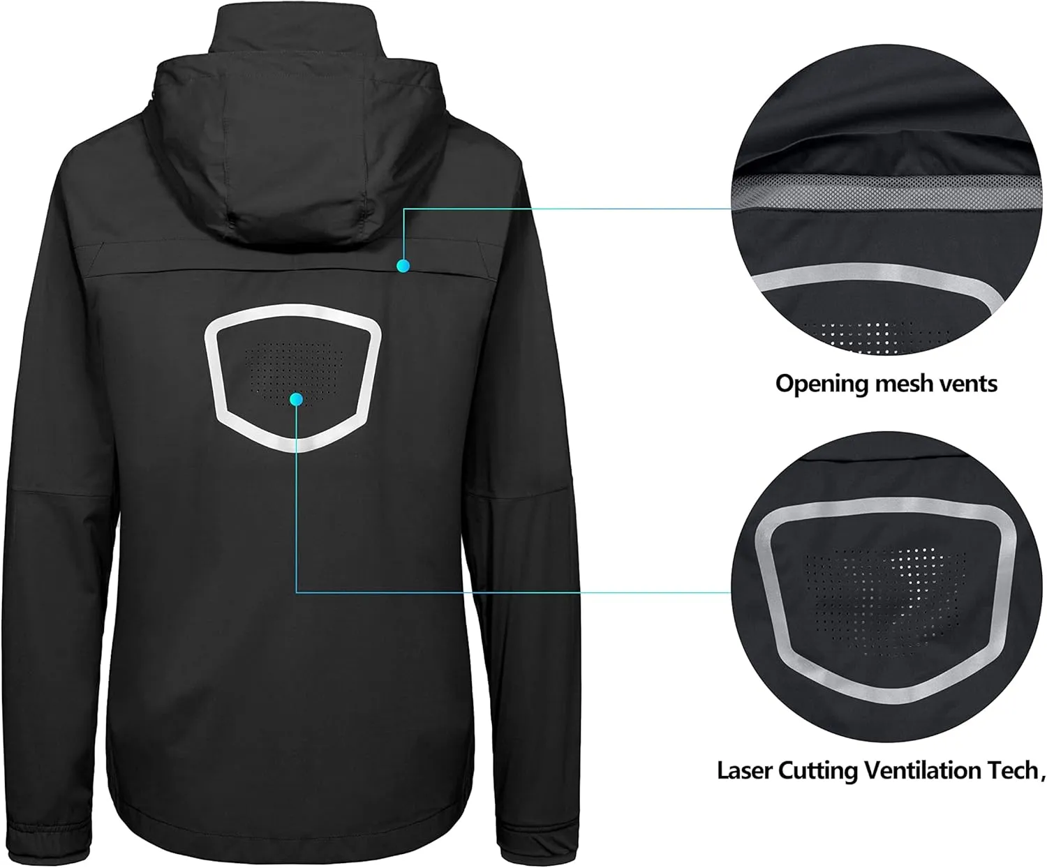 Little Donkey Andy Men's Packable Rain Running Jackets Cycling WindBreakers Lightweight Reflective Windproof