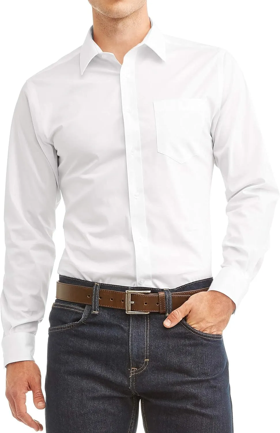 Luxe Theory 2 Pack Men's Berlioni Regular Fit Long Sleeve Cotton Button Up Solid Dress Shirt