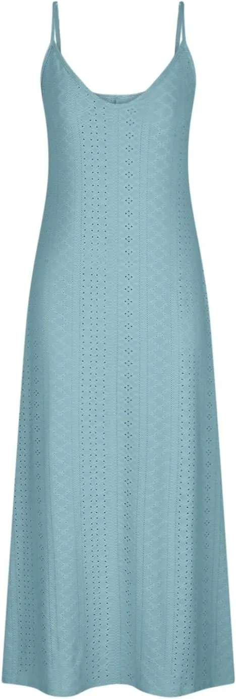 Maxi Long Dresses for Women 2025 Trendy Summer Casual V Neck Hollow Out Eyelet A Line Flowy Beach Vacation Dress