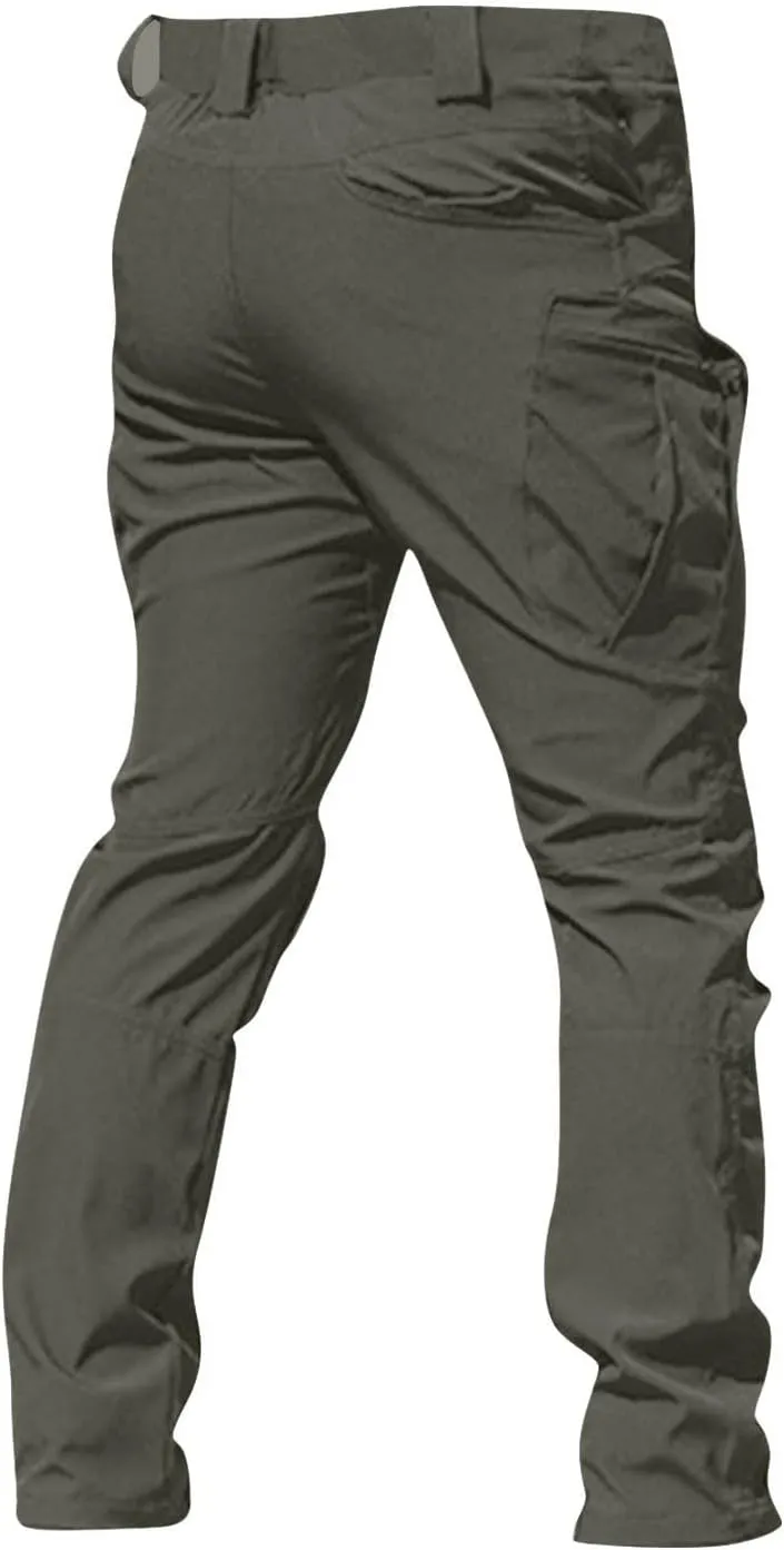 Men Cargo Pants with Zipper Pockets Ripstop Stretch Y2K Pants Baggy Slim Fit Trousers Tall Pants with Multi Pockets