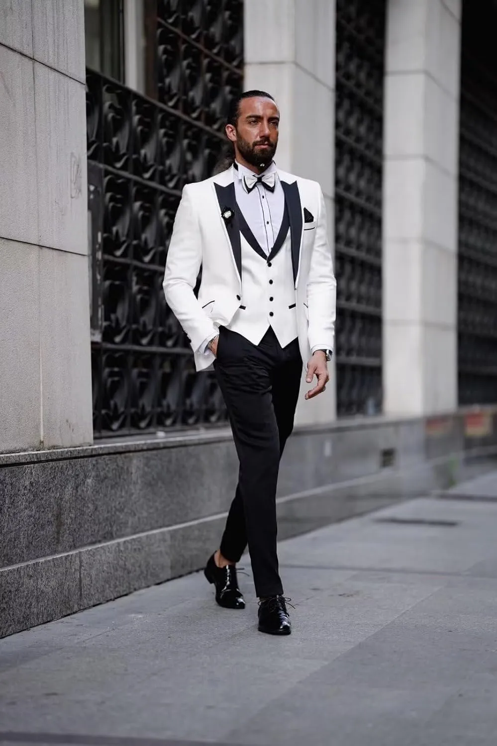 Men Tuxedo Suit Set 3 Piece Tux Wedding Suits Slim Fit Prom Tuxedos One Button Blazer Vest Pants Sets 2025