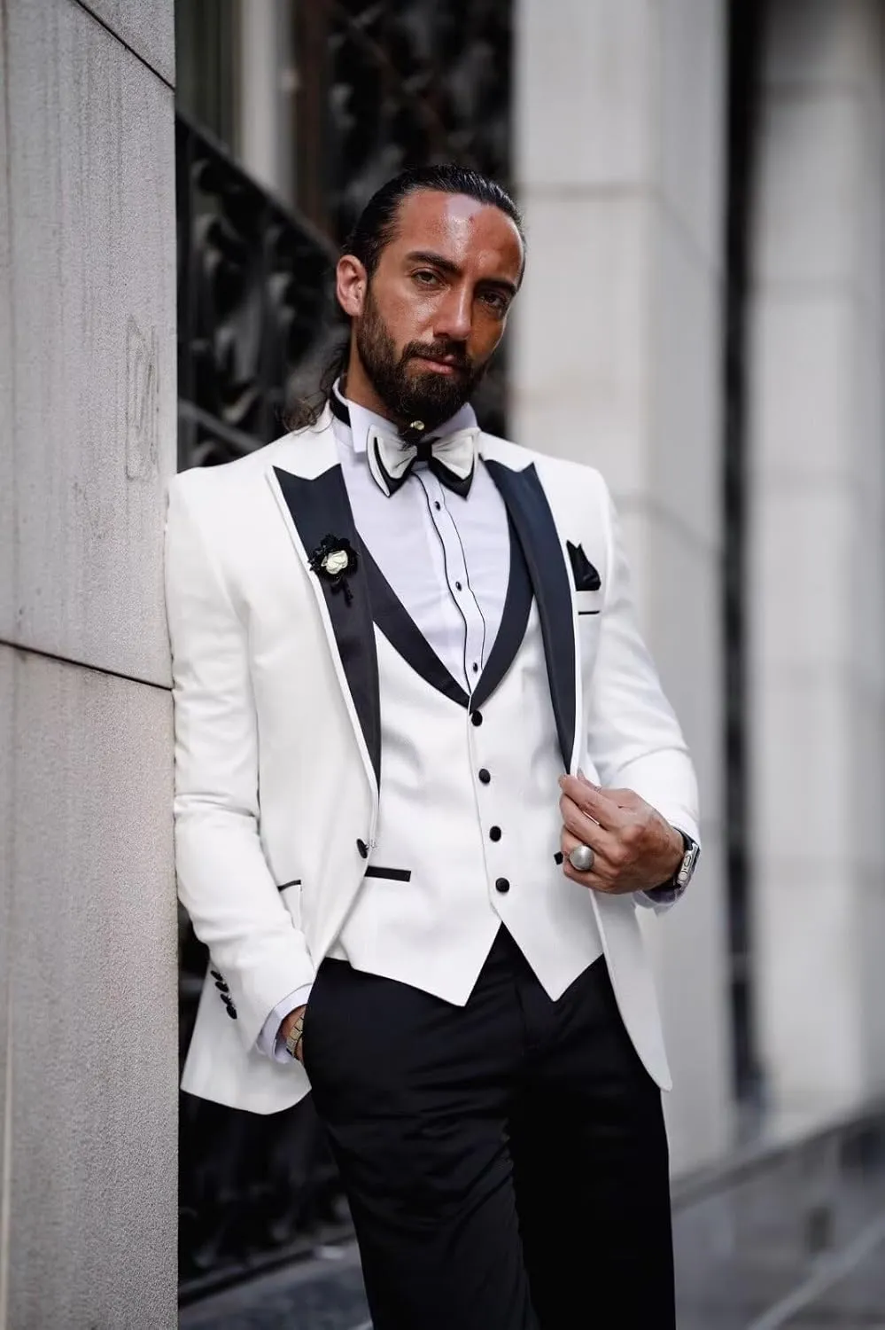 Men Tuxedo Suit Set 3 Piece Tux Wedding Suits Slim Fit Prom Tuxedos One Button Blazer Vest Pants Sets 2025