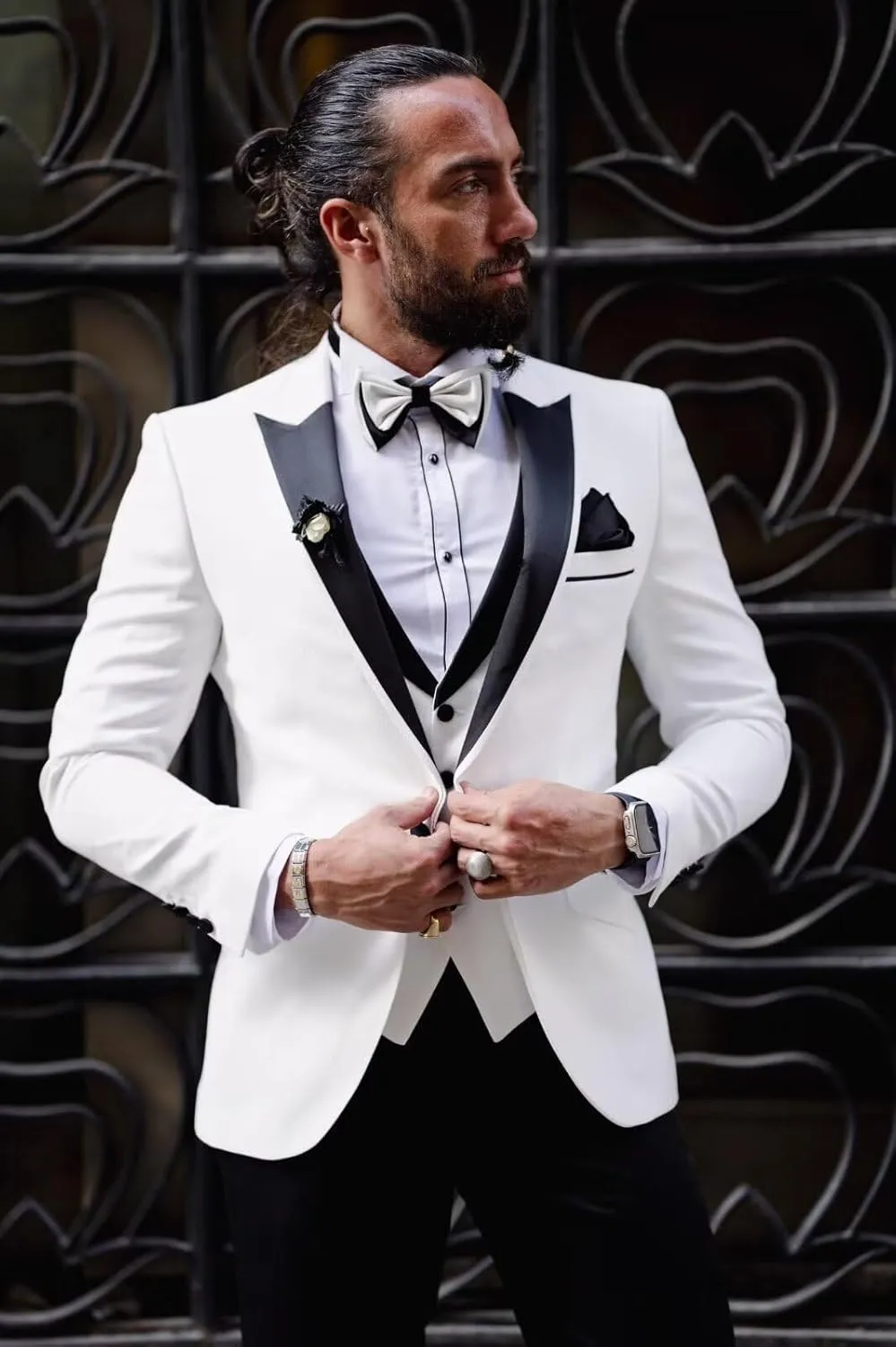 Men Tuxedo Suit Set 3 Piece Tux Wedding Suits Slim Fit Prom Tuxedos One Button Blazer Vest Pants Sets 2025