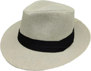 Men Women Panama Wide Brim Bucket Hat Jazz Straw Solid Colors Sun Hats Summer Beach Vacation Fisherman Cap