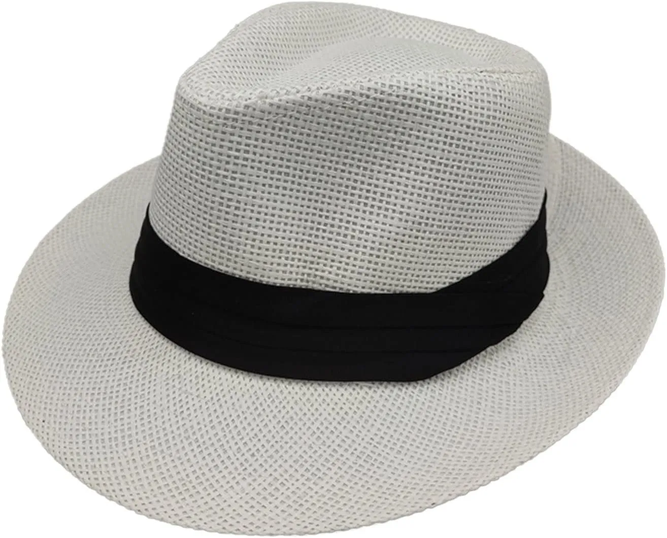 Men Women Panama Wide Brim Bucket Hat Jazz Straw Solid Colors Sun Hats Summer Beach Vacation Fisherman Cap