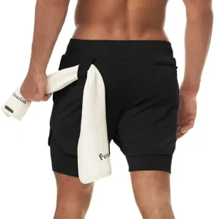 Mens 2 in 1 Running Shorts Quick Dry with Liner