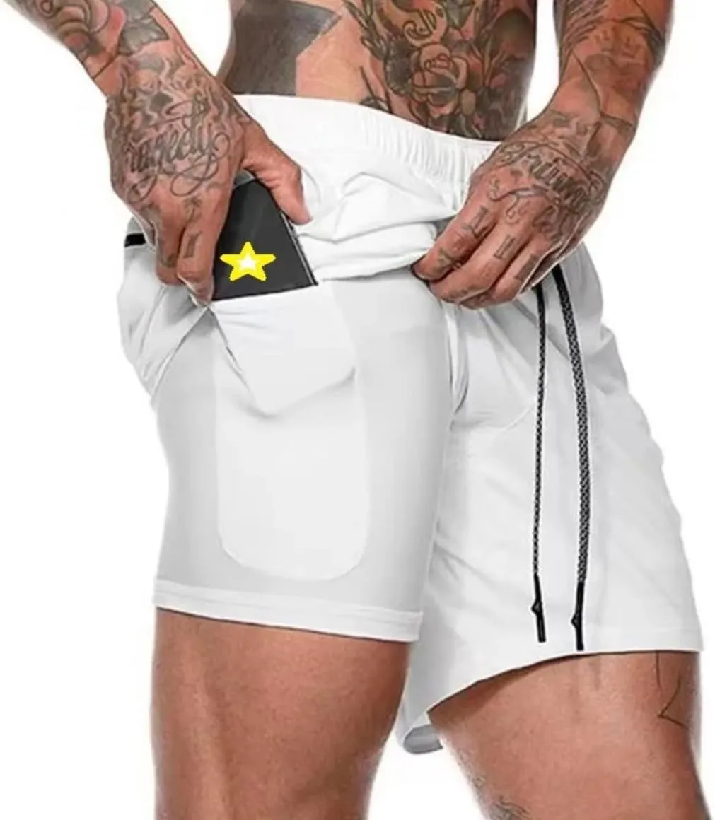 Mens 2 in 1 Running Shorts Quick Dry with Liner