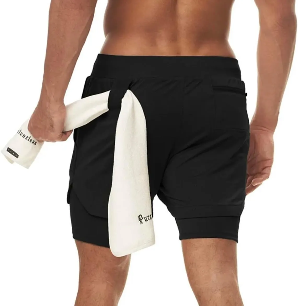 Mens 2 in 1 Running Shorts Quick Dry with Liner