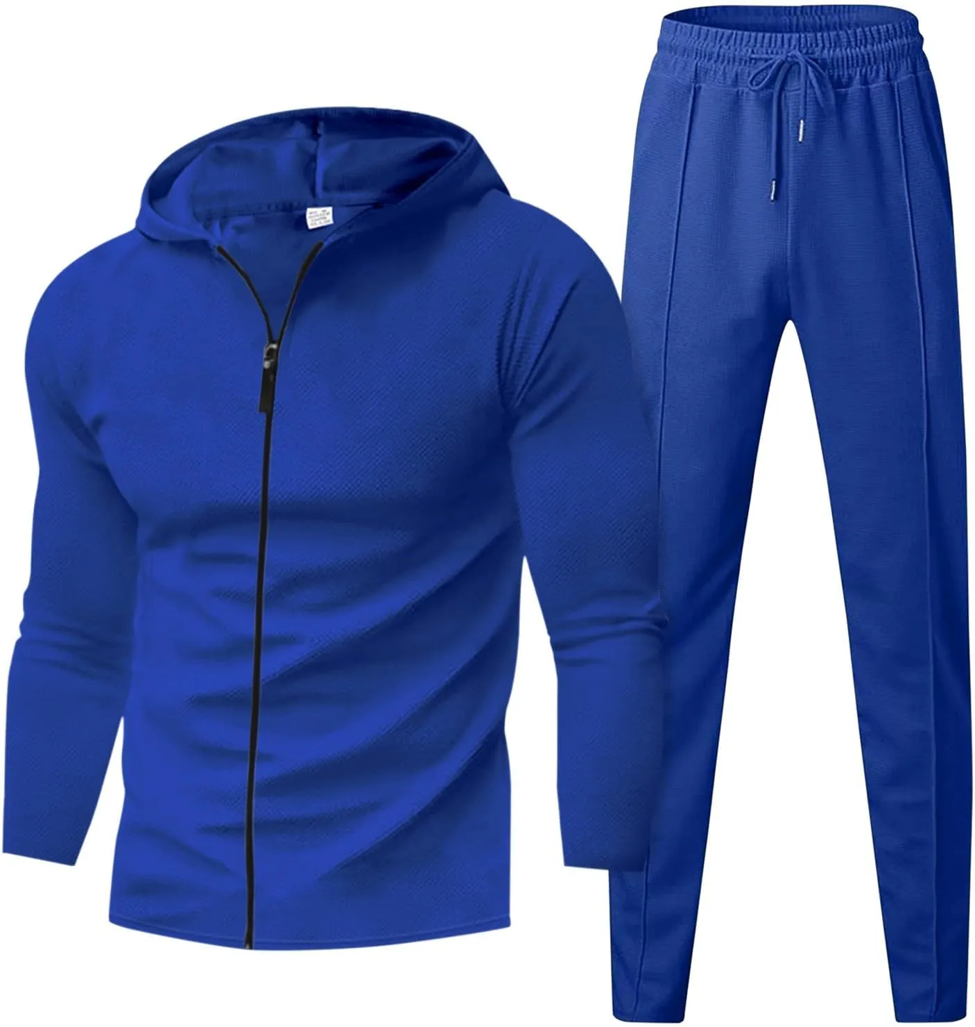 Men's 2 Piece Hoodie Sweatshirt Tracksuit Hooded Cardigan Solid Color Long Sleeve Pants Set Men's Tracksuit 2 Pieces