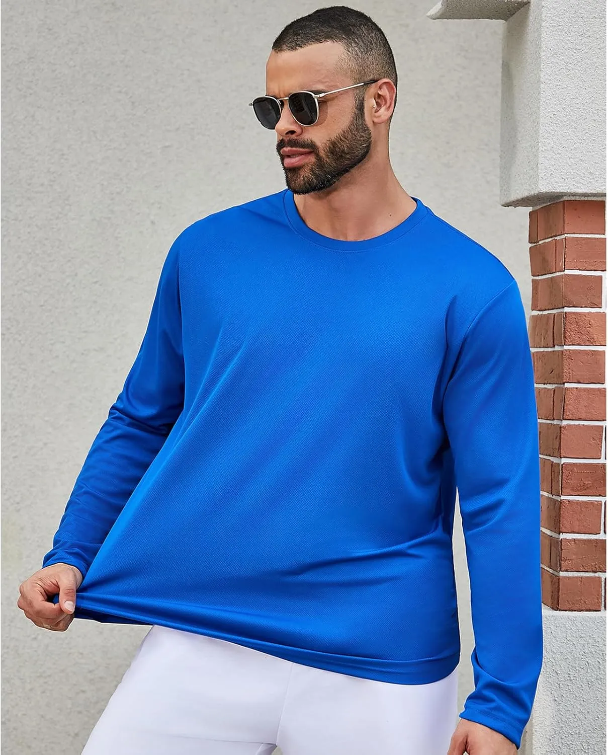 Mens Active Athletic T-Shirts Quick Dry Crew Neck Tees Fishing Hiking Long Sleeve Shirt Multipack