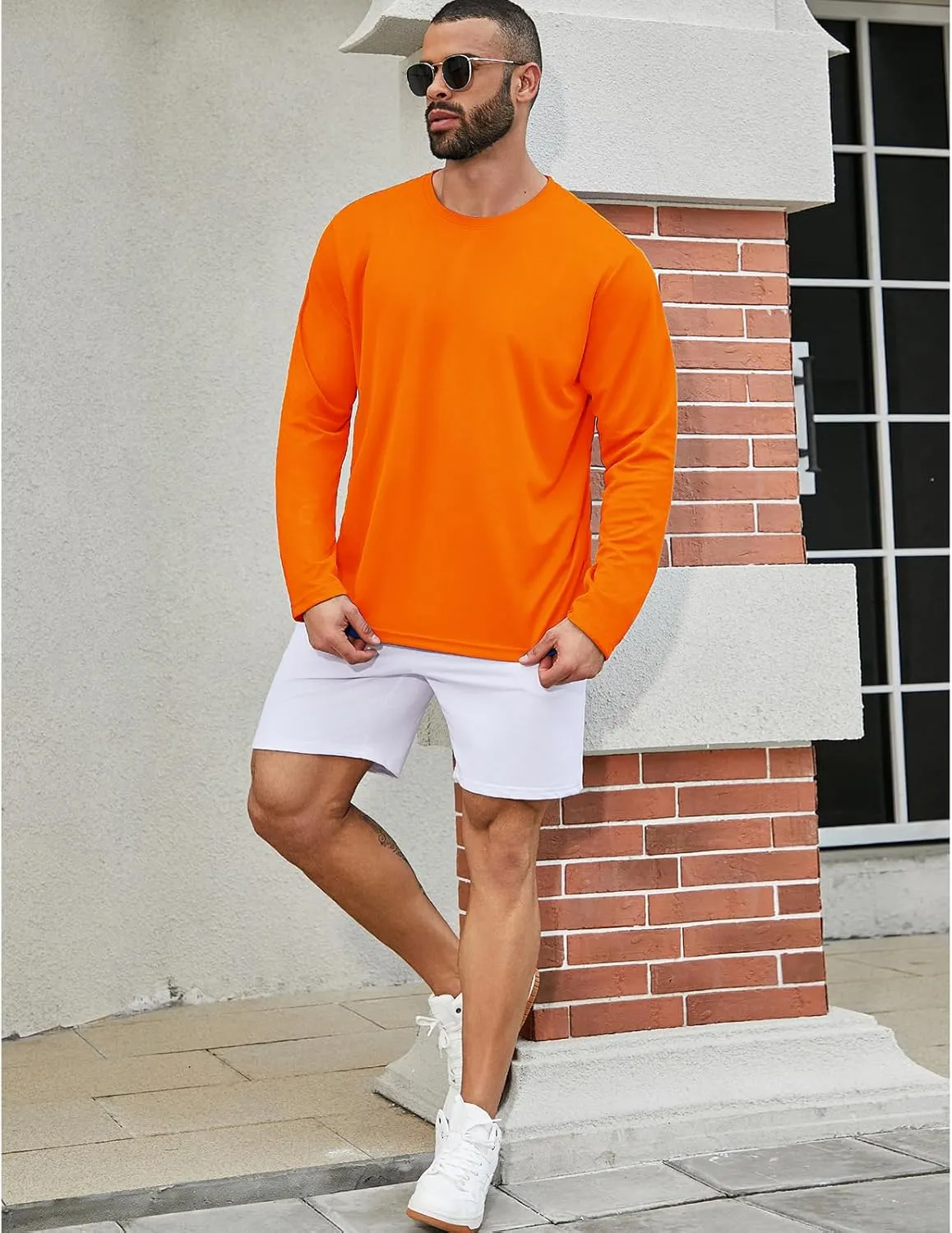 Mens Active Athletic T-Shirts Quick Dry Crew Neck Tees Fishing Hiking Long Sleeve Shirt Multipack