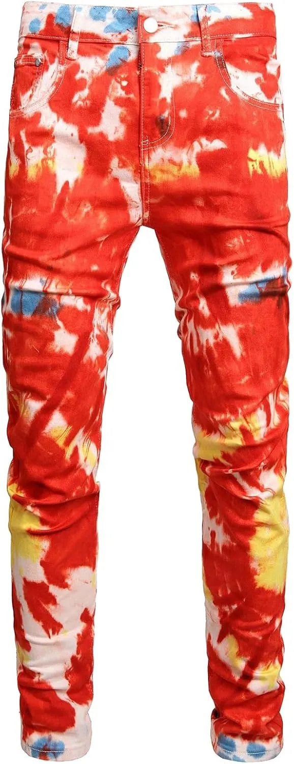 Men's Athletic-Fit Jean Casual Jeans Straight Leg Plus Size Fashion Pants Flat Front Hidden Comfort Waistband Pant