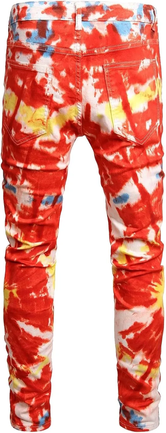 Men's Athletic-Fit Jean Casual Jeans Straight Leg Plus Size Fashion Pants Flat Front Hidden Comfort Waistband Pant