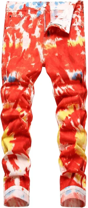 Men's Athletic-Fit Jean Casual Jeans Straight Leg Plus Size Fashion Pants Flat Front Hidden Comfort Waistband Pant