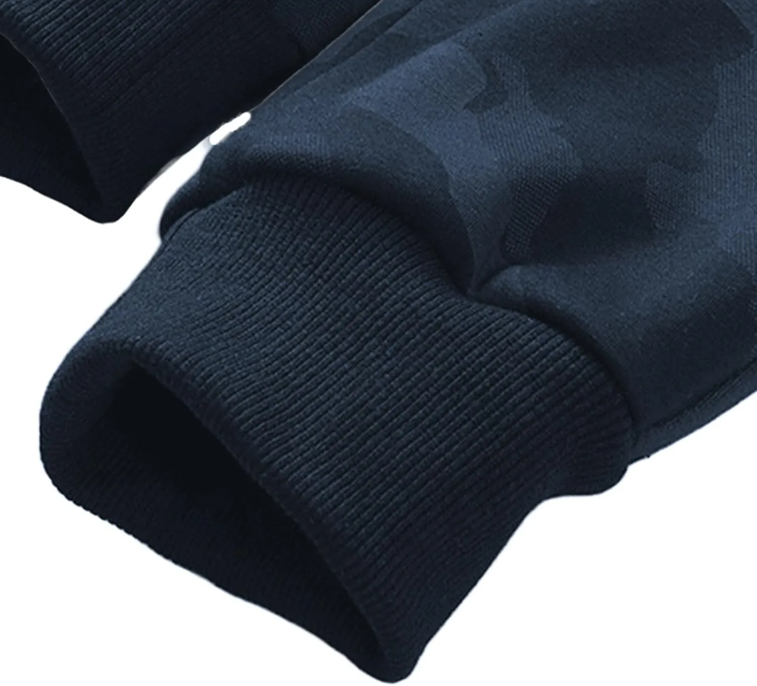 Mens Camo Joggers with Zipper Pocket Plus Size Athletic Pants Workout Trousers Sports Sweatpants Fleece Lined Pants