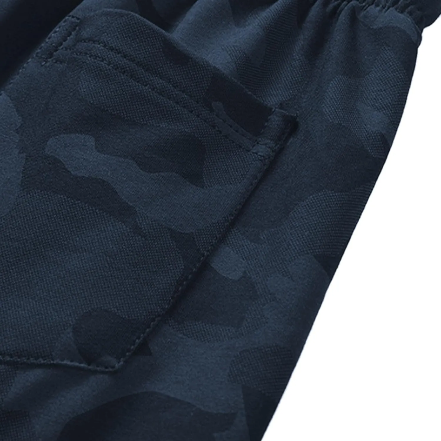 Mens Camo Joggers with Zipper Pocket Plus Size Athletic Pants Workout Trousers Sports Sweatpants Fleece Lined Pants
