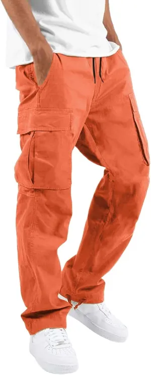 Mens Cargo Pants Relaxed Fit Hiking Sweatpants Casual Athletic Jogger Sports Outdoor Trousers with Pockets