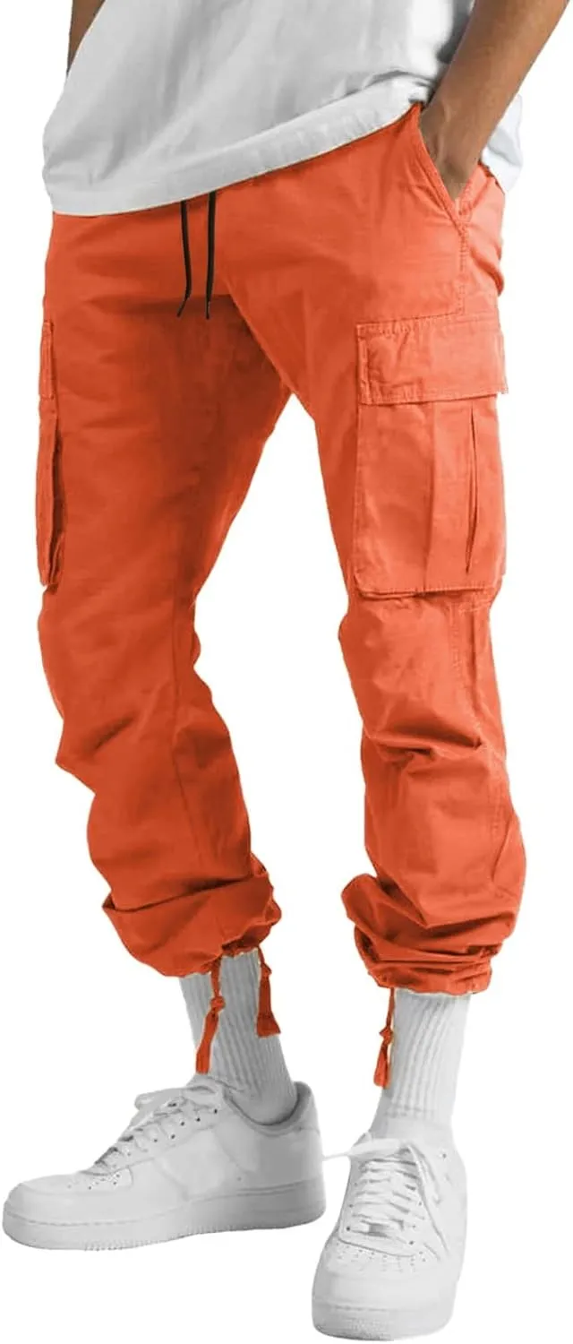 Mens Cargo Pants Relaxed Fit Hiking Sweatpants Casual Athletic Jogger Sports Outdoor Trousers with Pockets