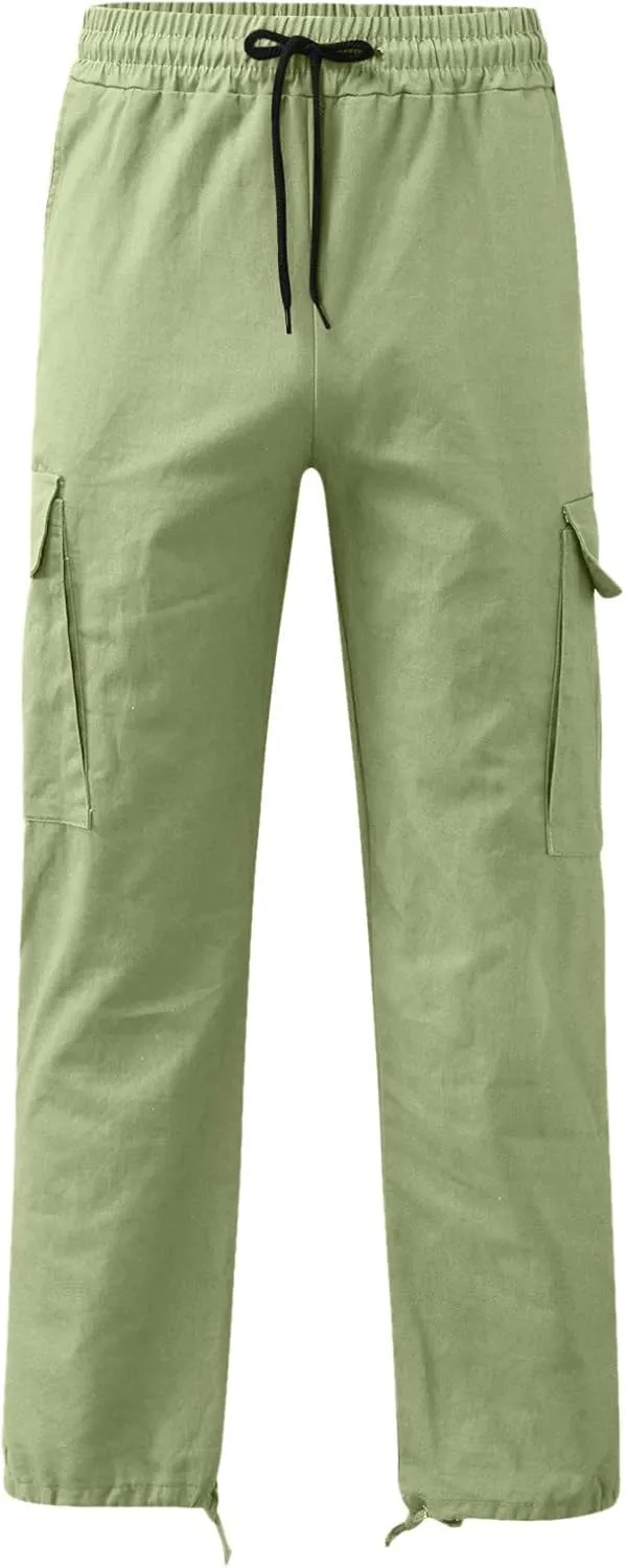 Mens Cargo Pants Relaxed Fit Hiking Sweatpants Casual Athletic Jogger Sports Outdoor Trousers with Pockets