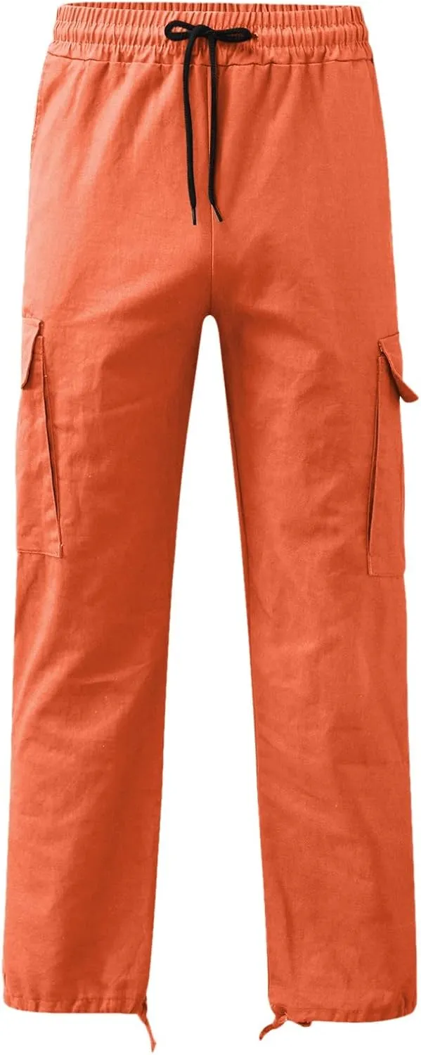 Mens Cargo Pants Relaxed Fit Hiking Sweatpants Casual Athletic Jogger Sports Outdoor Trousers with Pockets