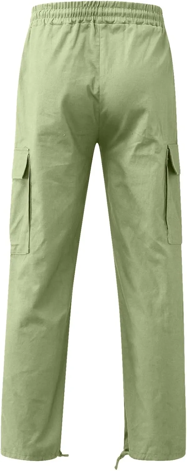 Mens Cargo Pants Relaxed Fit Hiking Sweatpants Casual Athletic Jogger Sports Outdoor Trousers with Pockets