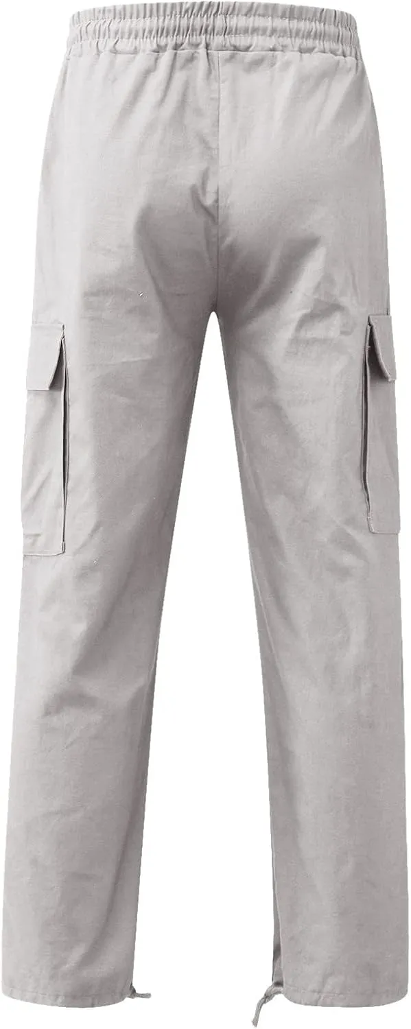 Mens Cargo Pants Relaxed Fit Hiking Sweatpants Casual Athletic Jogger Sports Outdoor Trousers with Pockets