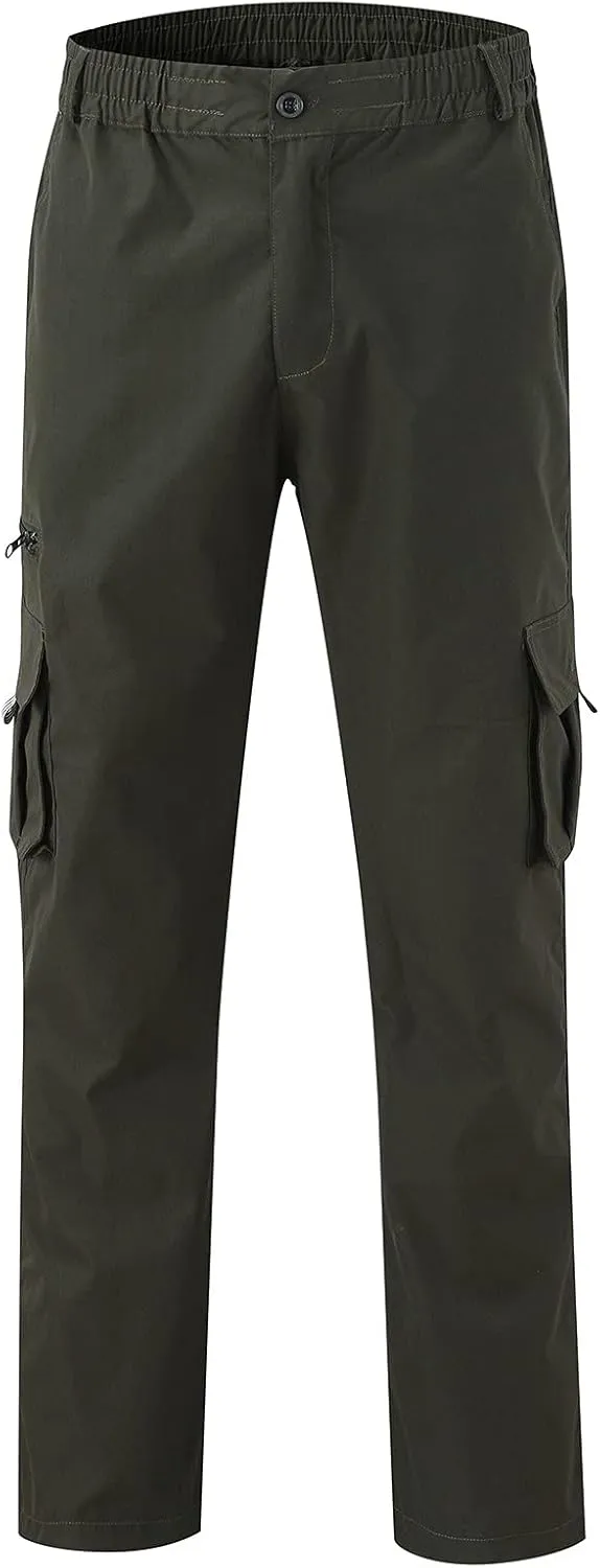 Mens Cargo Pants Relaxed Fit Jogger Sweatpants Hiking Outdoor Trousers Sport Pants with Pockets for Men