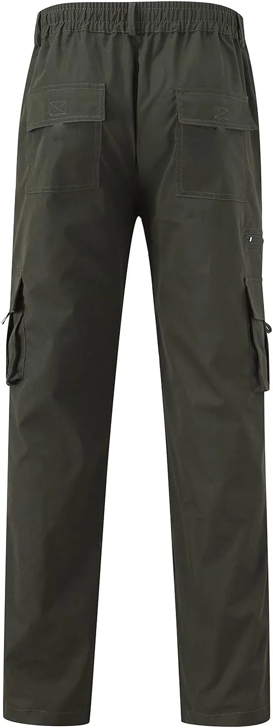 Mens Cargo Pants Relaxed Fit Jogger Sweatpants Hiking Outdoor Trousers Sport Pants with Pockets for Men
