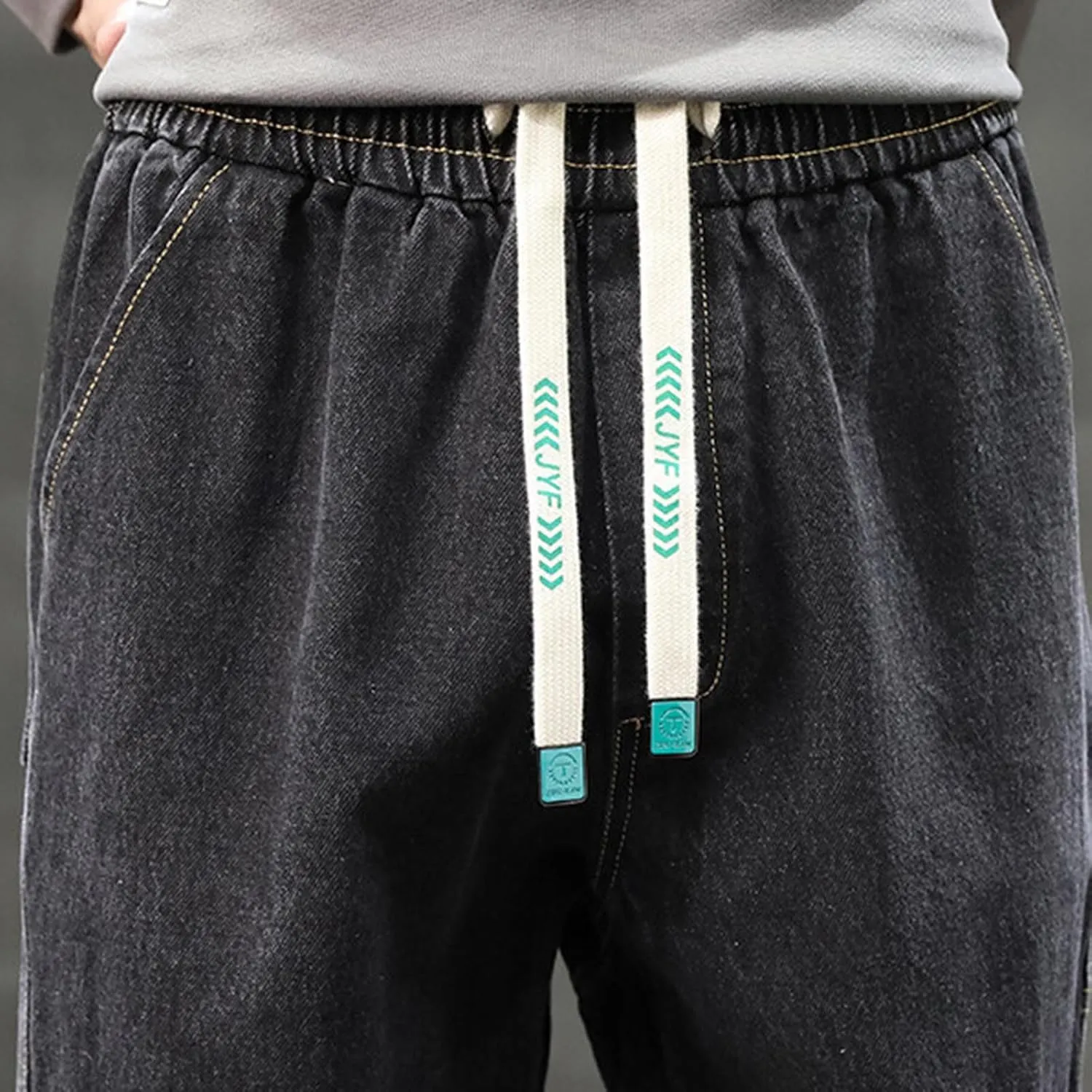 Men's Cargo Sweatpants Casual Fleece Joggers Drawstring Hiking Pants Workout Tactical Joggers Sweatpants for Men