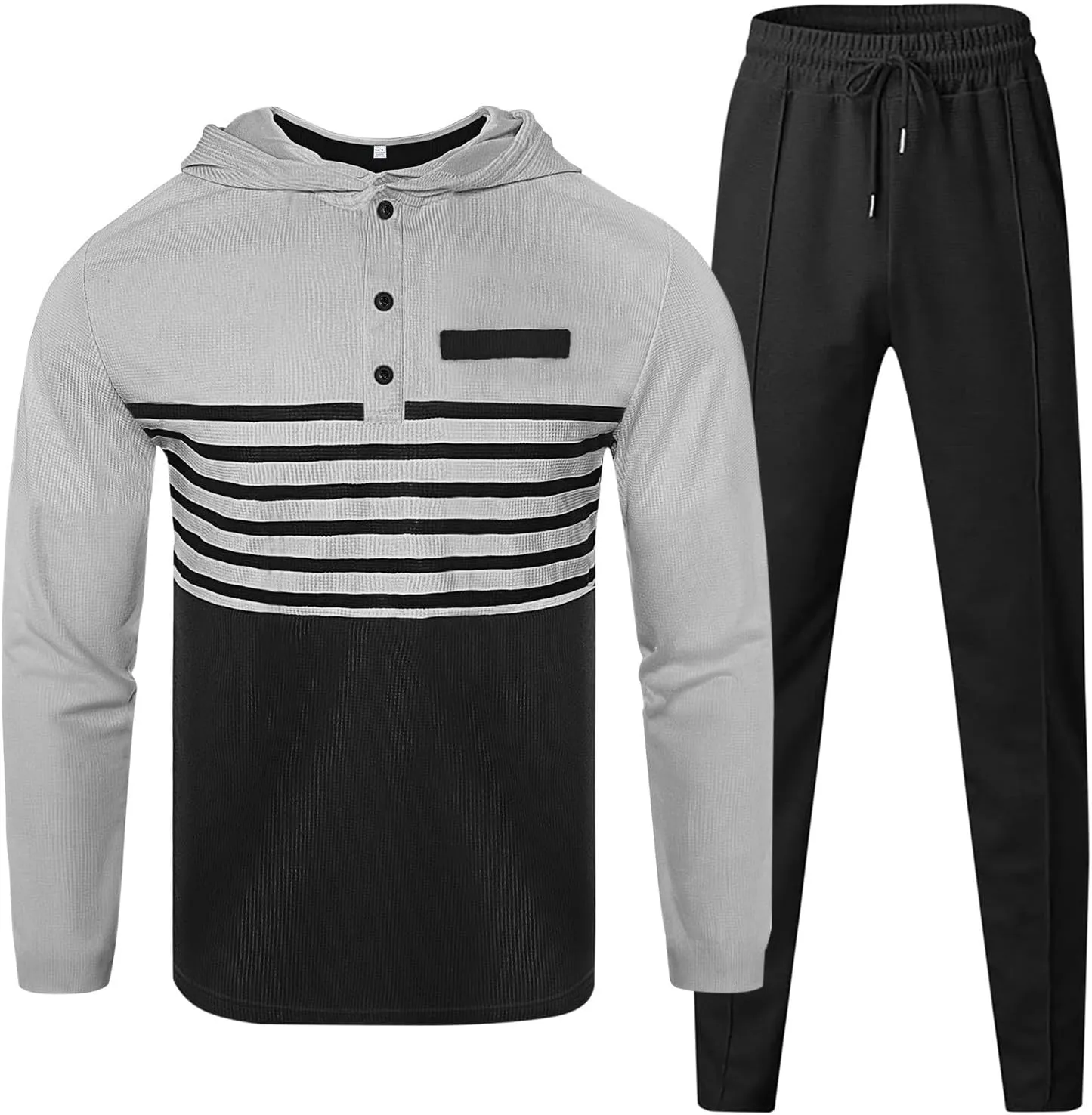 Men's Casual Active Tracksuits Leisure Hooded Solid Color Sweatshirt Long Men's Tracksuit 2 Piece Hooded Athletic