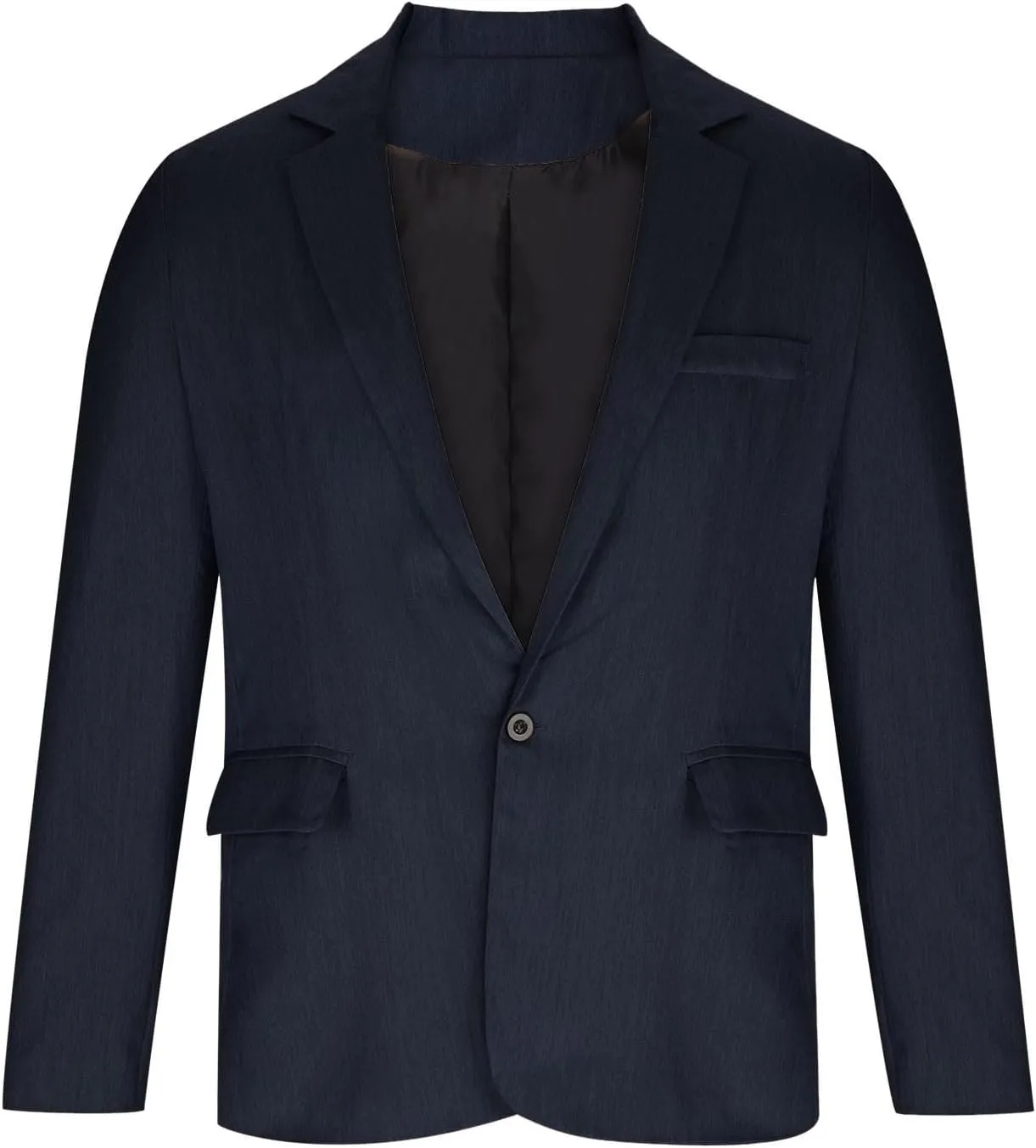 Mens Casual Blazers Summer Business Suit Jackets Lightweight One Button Cotton-Linen Sport Coats with Front Pocket