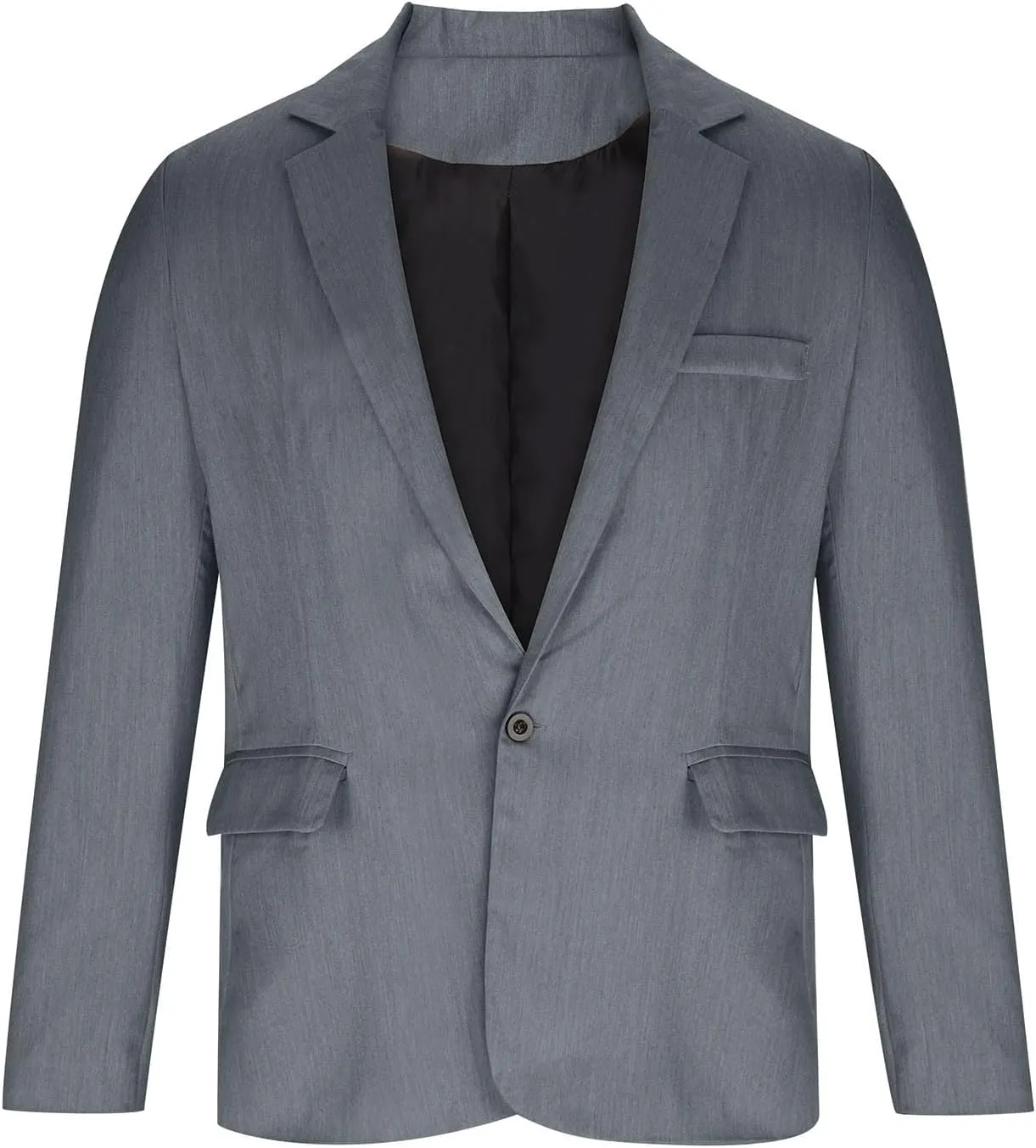 Mens Casual Blazers Summer Business Suit Jackets Lightweight One Button Cotton-Linen Sport Coats with Front Pocket
