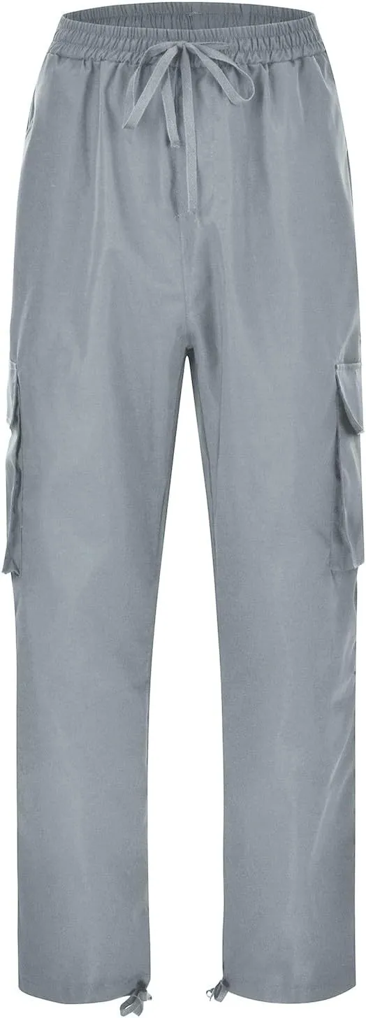 Mens Casual Cargo Pants Workout Stretch Joggers Sweatpants Hiking Drawstring Tactical Pants with Pockets 2024