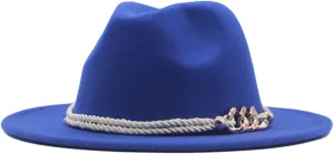 Men's Classic Fedora Hat Wide Belt Floppy Wool Womens Newsboy Caps Cowbody Hats Cowgirls Buckle Baseball Caps 2023