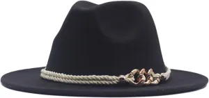 Men's Classic Fedora Hat Wide Belt Floppy Wool Womens Newsboy Caps Cowbody Hats Cowgirls Buckle Baseball Caps 2023